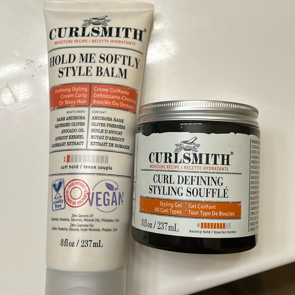Curlsmith hold me softly style balm and curl defining soufflé bundle.